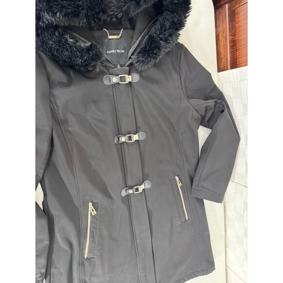 "IVANKA TRUMP" Parka Faux Fur Hooded Coat Toggle Closure SZ L‎ Old Money Classy - Picture 7 of 13